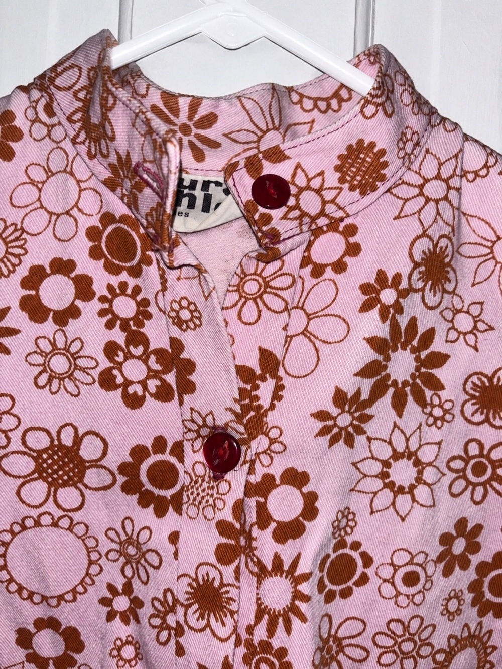 RARE Vintage Laura Ashley Wales Pink Floral Mod Mini Dress 60s 70s Made in Wales - Picture 5 of 10